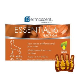 DERMOSCENT ESSENTIAL 6® SPOT-ON DOG 20-40kg 2.4ml pilieni ādai suņiem N4